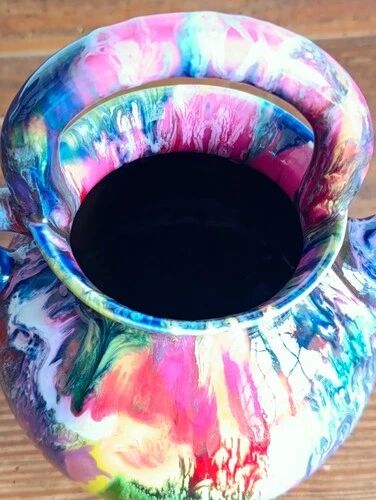 Vase / Multicoloured Ceramic Jug - signed Dressinval - 1960s - Vallauris