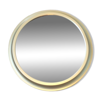 Vintage round mirror with gold metal frame 44 cm Ø