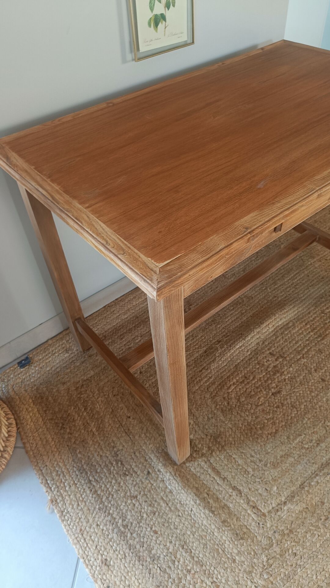Table de ferme en bois un tiroir