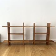 Pair of shelves/bookcases in elm by Roland Haeusler for Maison Regain.