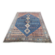 Handmade Yalameh Persian rug 200x300 indigo blue terracotta