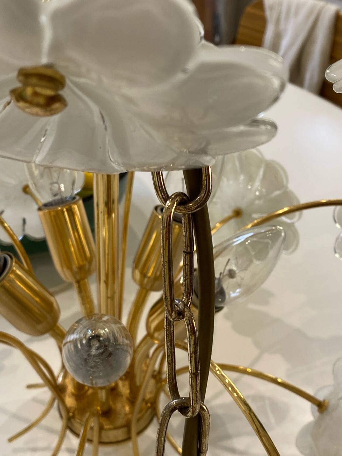 Murano glass flower chandelier, 1970s