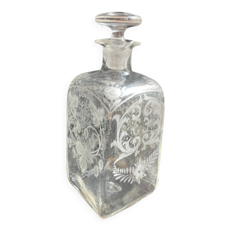 19th century engraved carafe