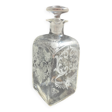 19th century engraved carafe