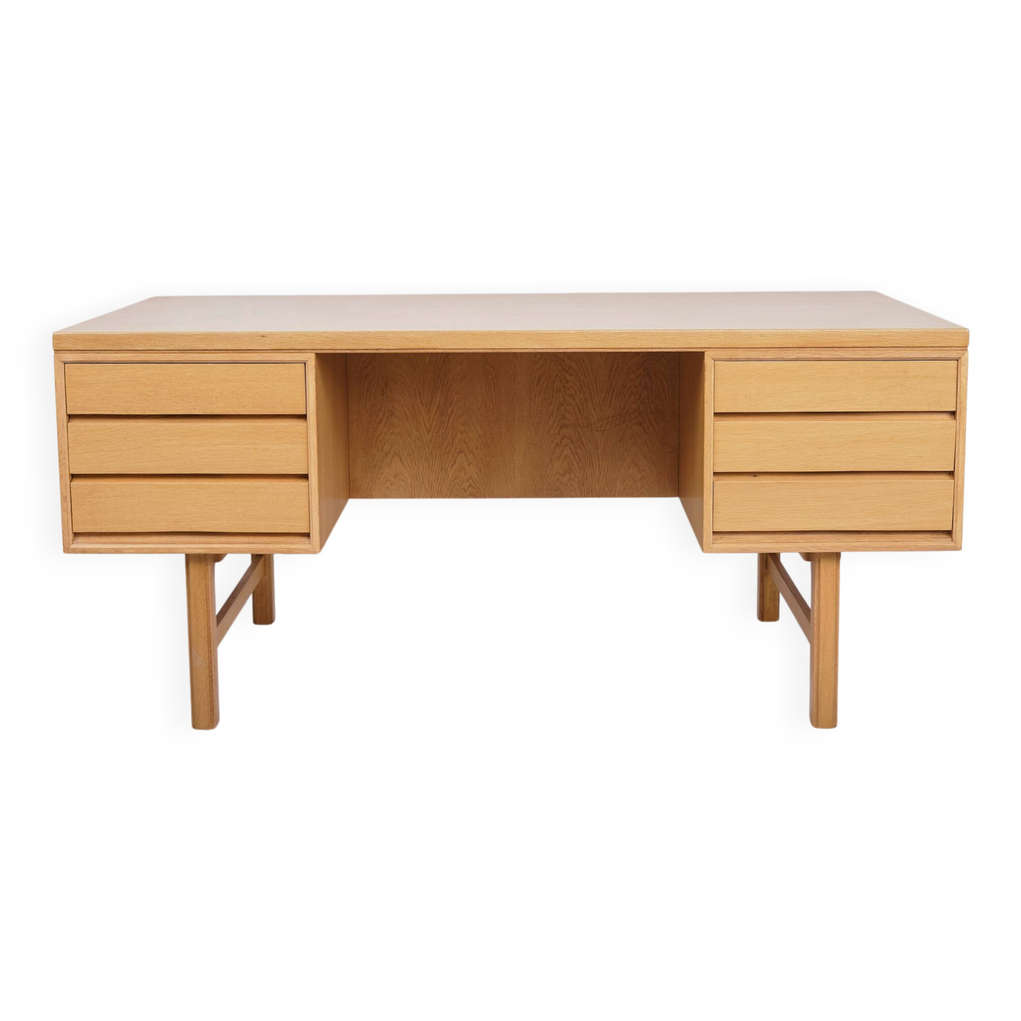 Freestanding desk - six drawers - oak - Omann Junior - Danish design - 1960s
