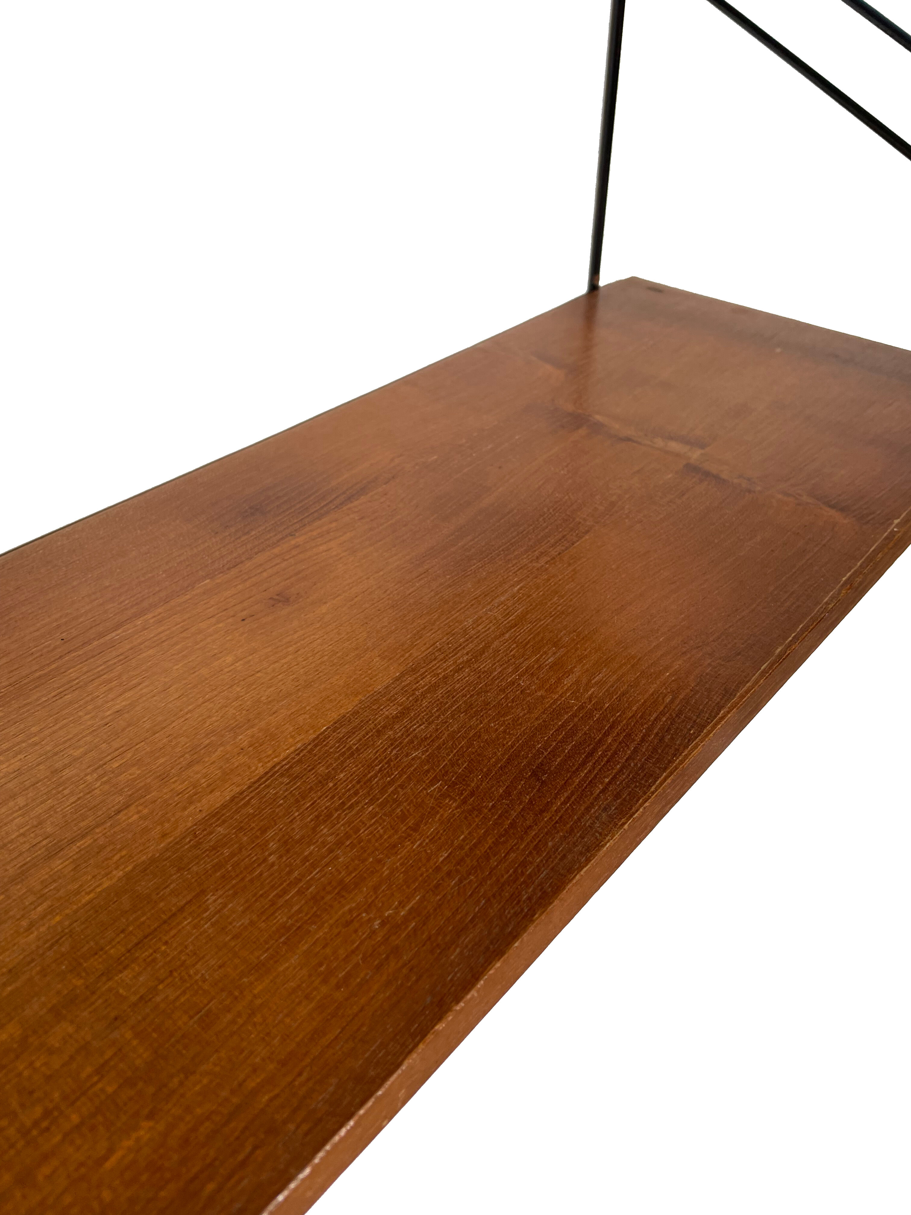 Vintage teak wood wall shelf wall rack