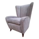 Bergère Armchair in Grey attributed to Paolo Buffa, 1940s