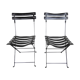 2 leather and metal folding chairs - Paquebot France 1960