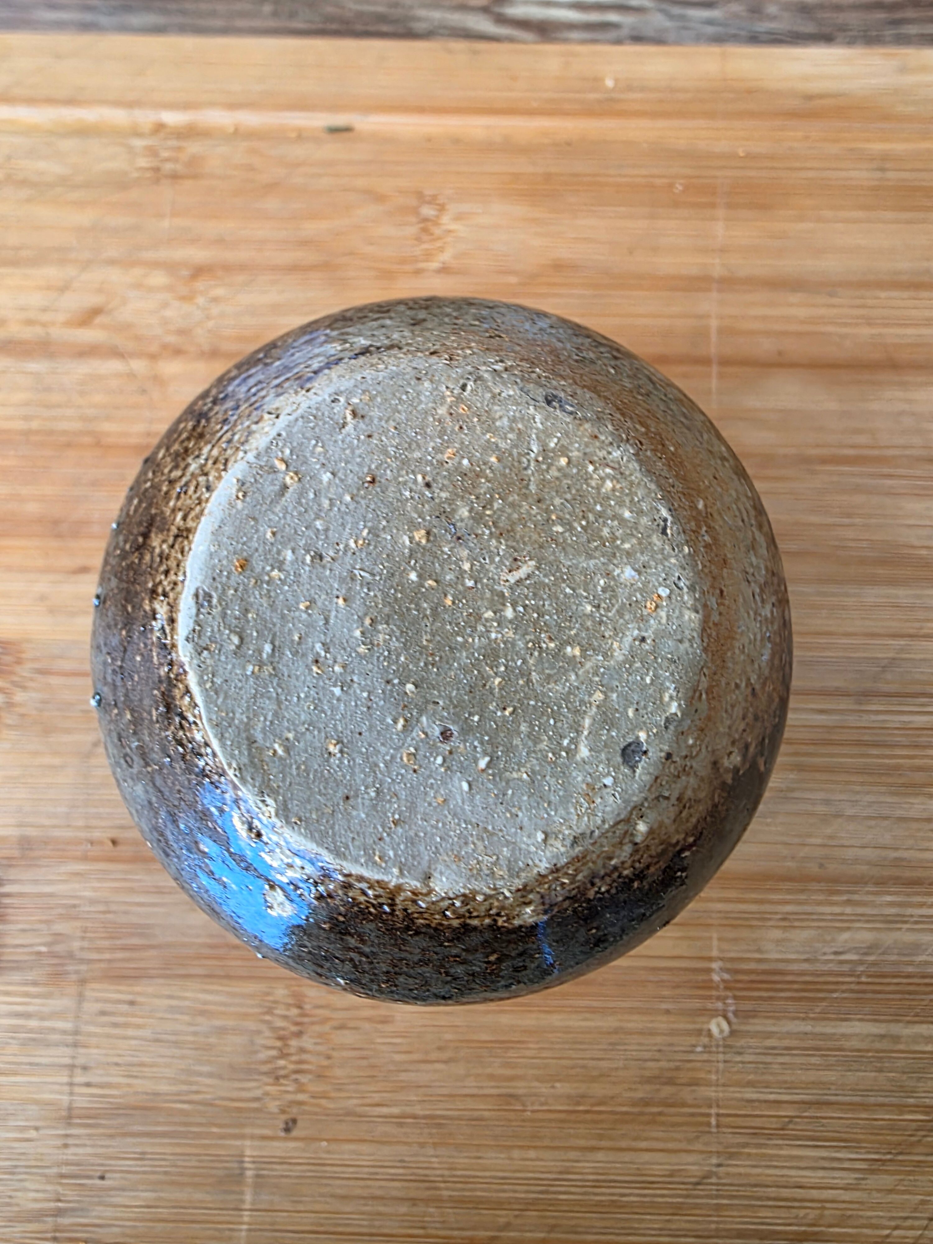 Petit Vase Soliflore Boule Vintage en Grès Émaillé Brillant