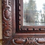 19th century carved solid oak mirror