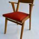 3 french design chairs chene light red yellow green 1960