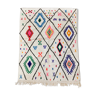 Tapis berbère marocain Azilal écru à motifs colorés 300x190cm