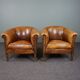 Set de 2 fauteuils club compacts en cuir de mouton