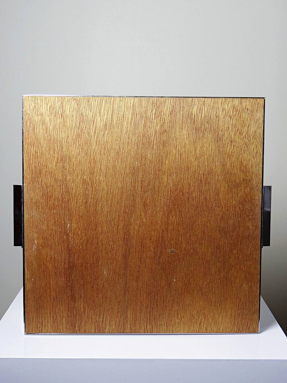 Mid-century chic chrome, cork and glass tray from the 70s