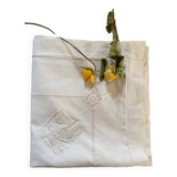 Cotton pillowcase embroidered monogram JB.