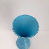 Blue opaline vase with space age rings