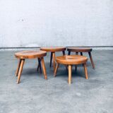 Mid-Century Low Side Table Set, Belgium, 1950s, Set of 4