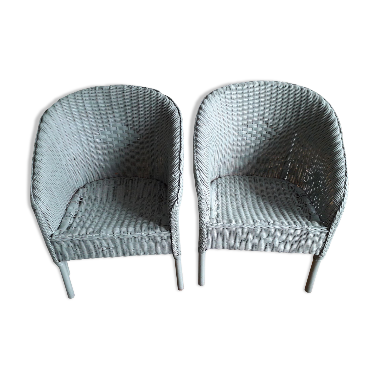 2 fauteuils vintage en rotin