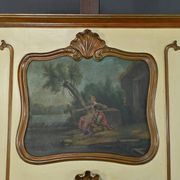 Painted Wooden Trumeau Mirror, Louis XV Style – Late 19th Century