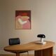 Minimalist figurative painting version burgundy "don't leave me".