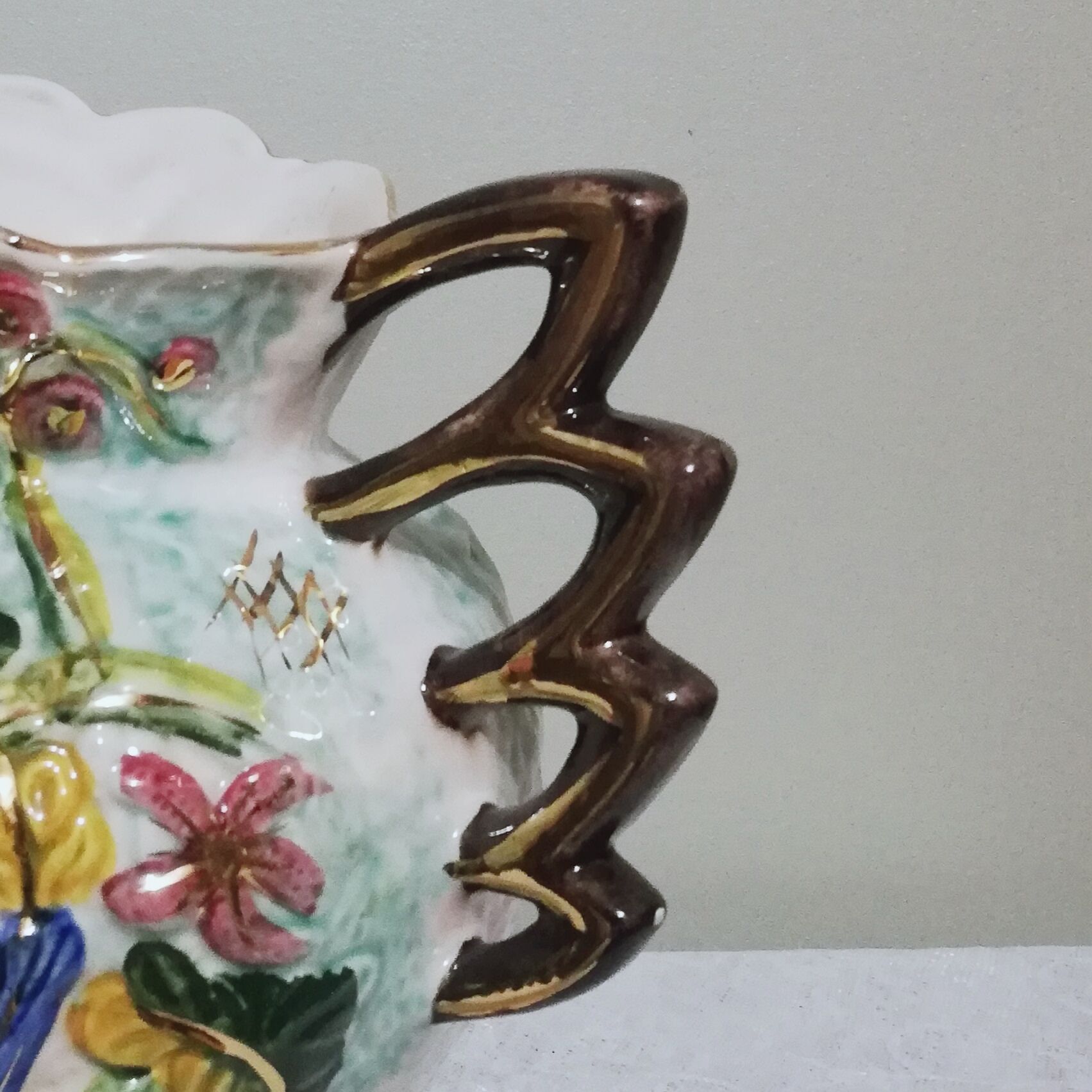 Ceramic pitcher vase signed Hubert Bequet