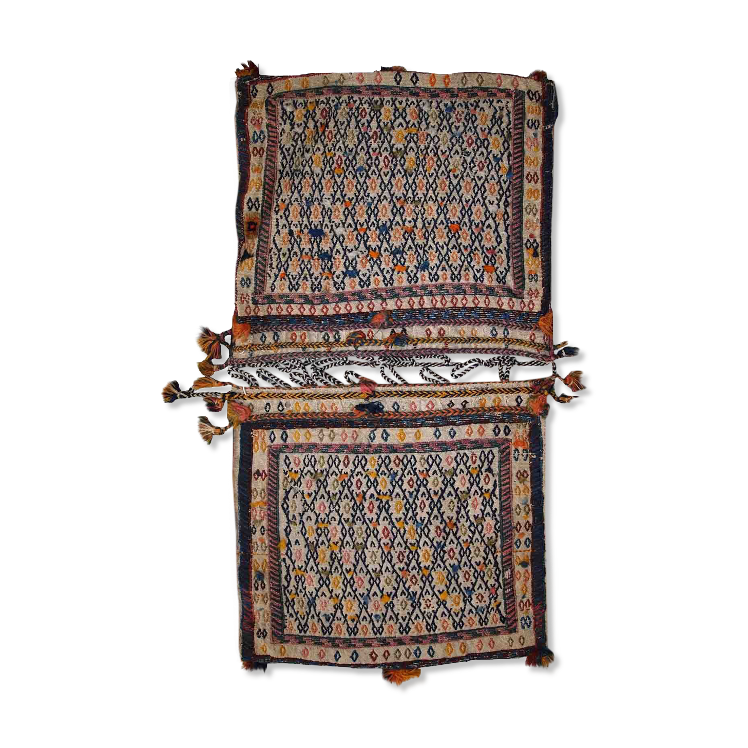 Ancient Persian Sumak handmade carpet 55cm x 100cm 1940s - 1C399