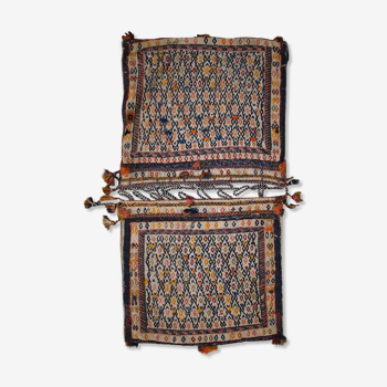 Ancient Persian Sumak handmade carpet 55cm x 100cm 1940s - 1C399
