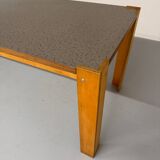 Large modernist plywood table, Memphis style, 1980s