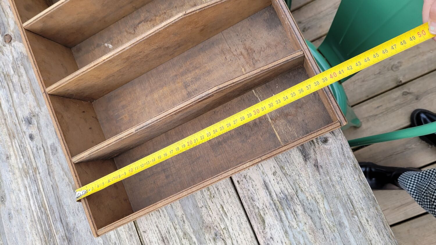 Industrial shelf with wooden lockers