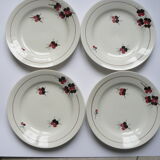 Suite of 4 dinner plates Sarreguemines