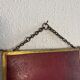 Vintage 1900s triptych barber mirror JB gilt burgundy - 30 x 67 cm