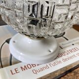 Ceiling light or globe wall light, moulded glass, 14 cm, porcelain rose.