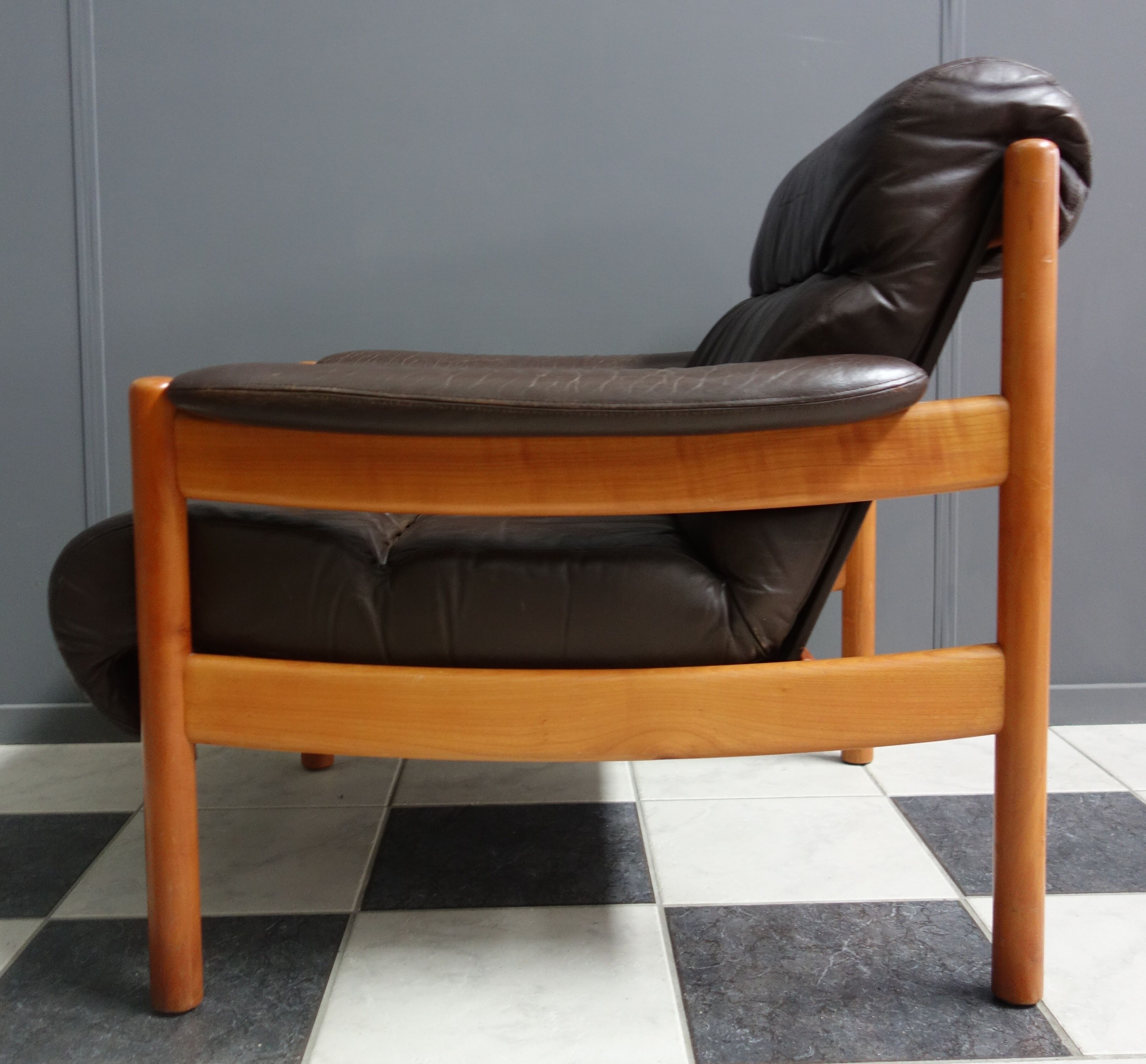 Brown Leather armchair 1970s