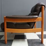 Brown Leather armchair 1970s