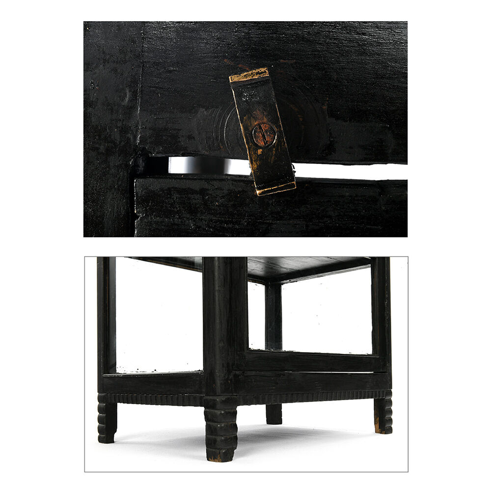 Black wooden central window