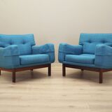 Fauteuil bleu, design danois, années 1960, production : Danemark