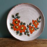 Vallauris handcrafted decorative wall plate with flower motif