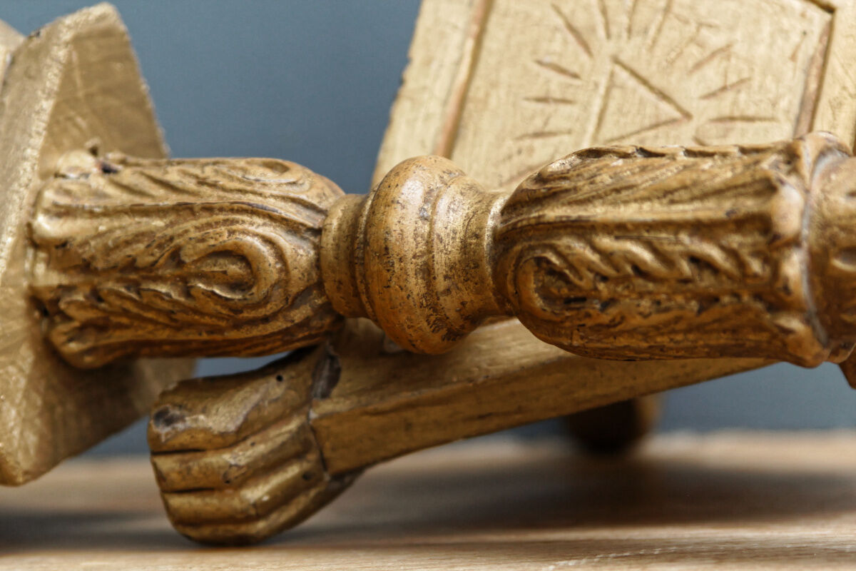 Pair of wooden candle spades, 18th century