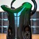 Blown glass pitcher filled