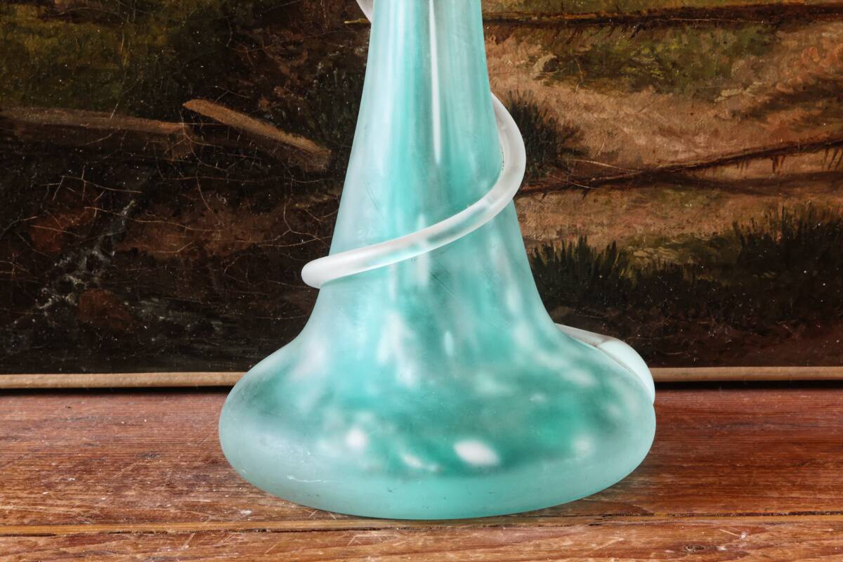 Murano blown glass vase, snake