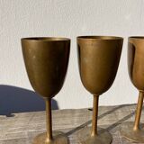 Copper brass stemmed glasses