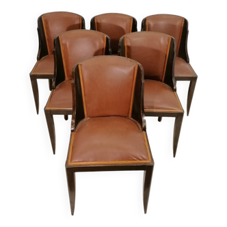 Set of 6 Art Deco gondola chairs