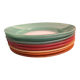 8 vintage Duralex deep plates from France – coloured glass from the 70s –