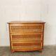 Vintage wood and rattan chest of drawers