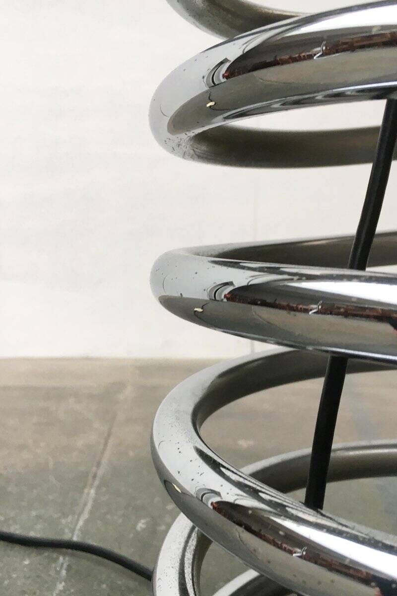 Floor lamp with spiral bulb from the German space age mid-century by Ingo Maurer for M-Design, 1960s.