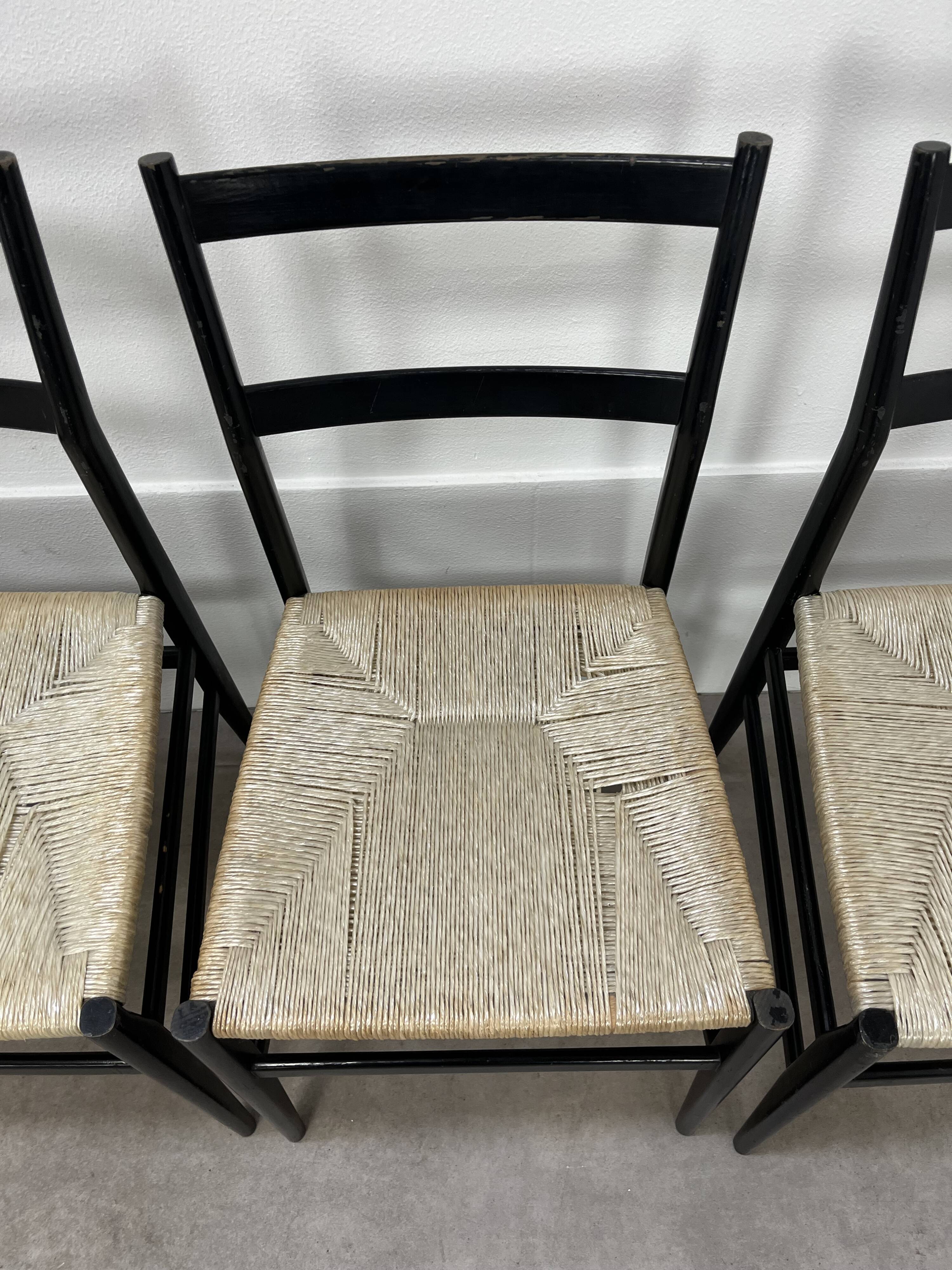 6 Leggera chairs by Gio Ponti for Cassina, Italy, first edition