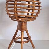 Pair of bamboo bedside lamps