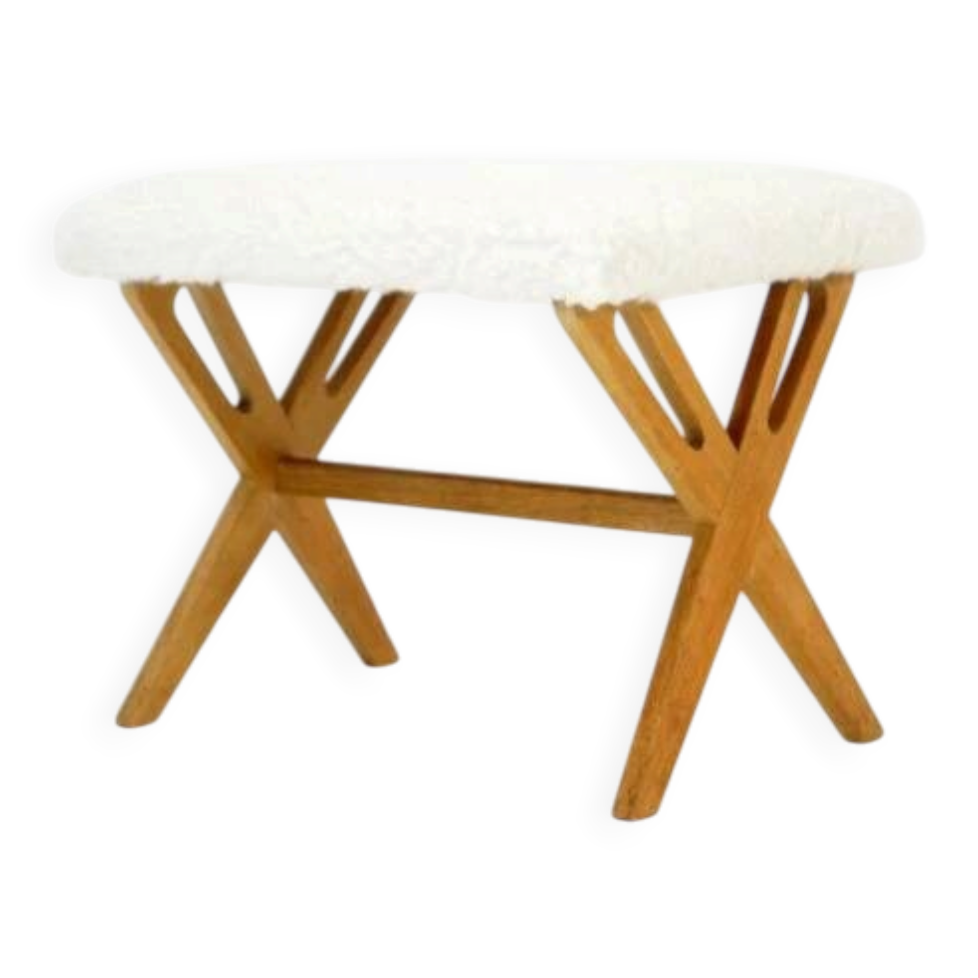 Retro Vintage Danish Oak Dressing Stool Ottoman Footstool Mid Century 60s 70s