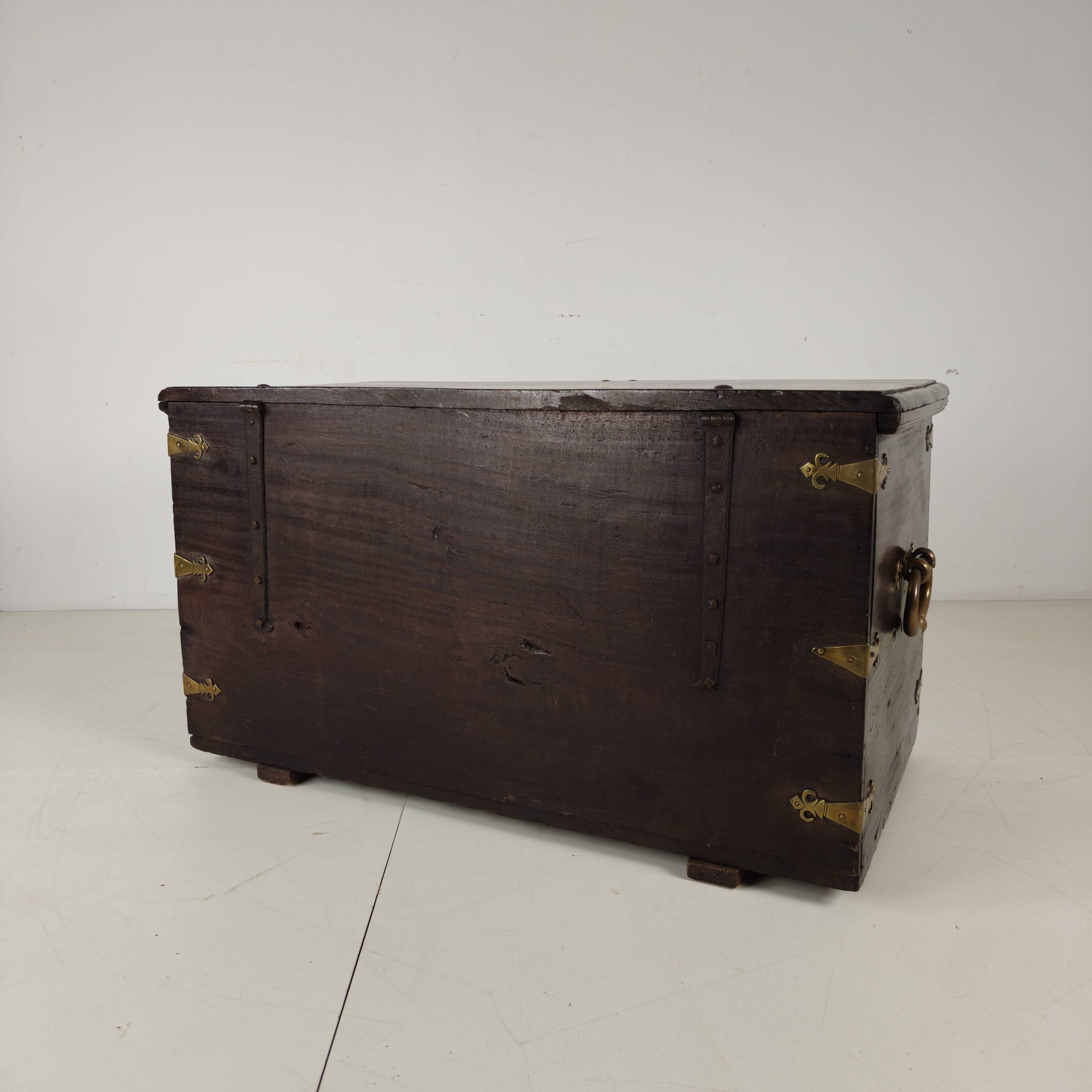 18th Century Dutch VOC Colonial Chest with Brass Mounts