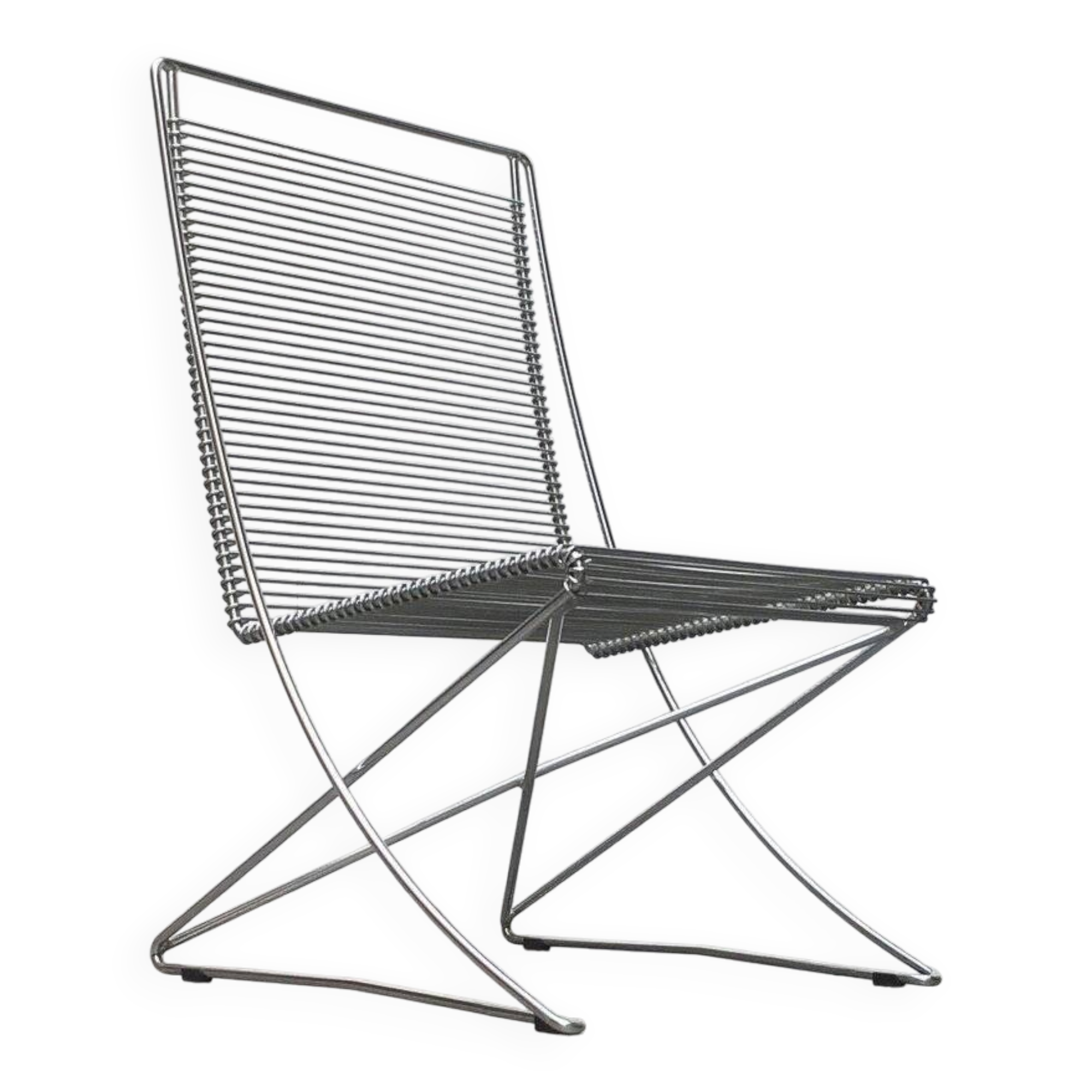 Vintage German Kreuzschwinger lounge chair by Till Behrens for Meyer Stahlmöbel, 1980s.